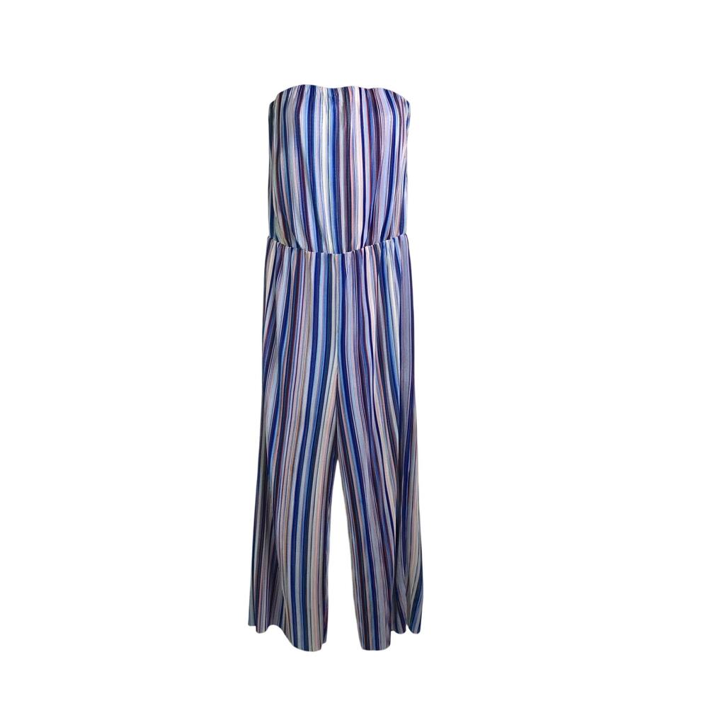Collective Concepts Jumpsuit Womens Size‎ Medium Multi Color Striped StrapLess